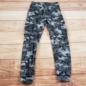 BoohooMan Pants Mens Medium‎ Gray Black Outdoors Cargo Pockets Joggers Adult
